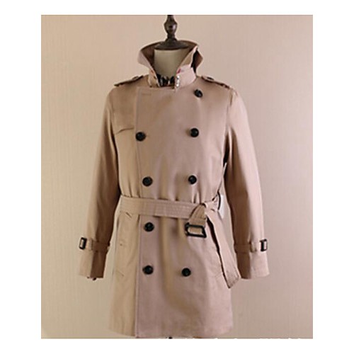 Men's Casual/Daily Simple Trench Coat,So...