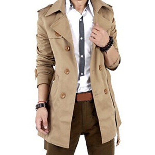 Men'sBritish Style Leisure Slim Long Sle...