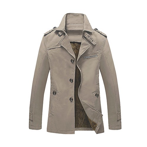 Men's Casual/Daily Vintage Trench CoatSo...