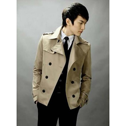 Men's Casual/Daily Simple Trench Coat,So...