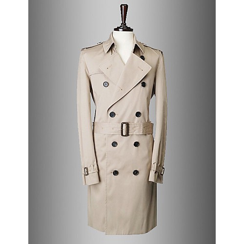 Men's Solid Casual / Work Trench coat,Co...