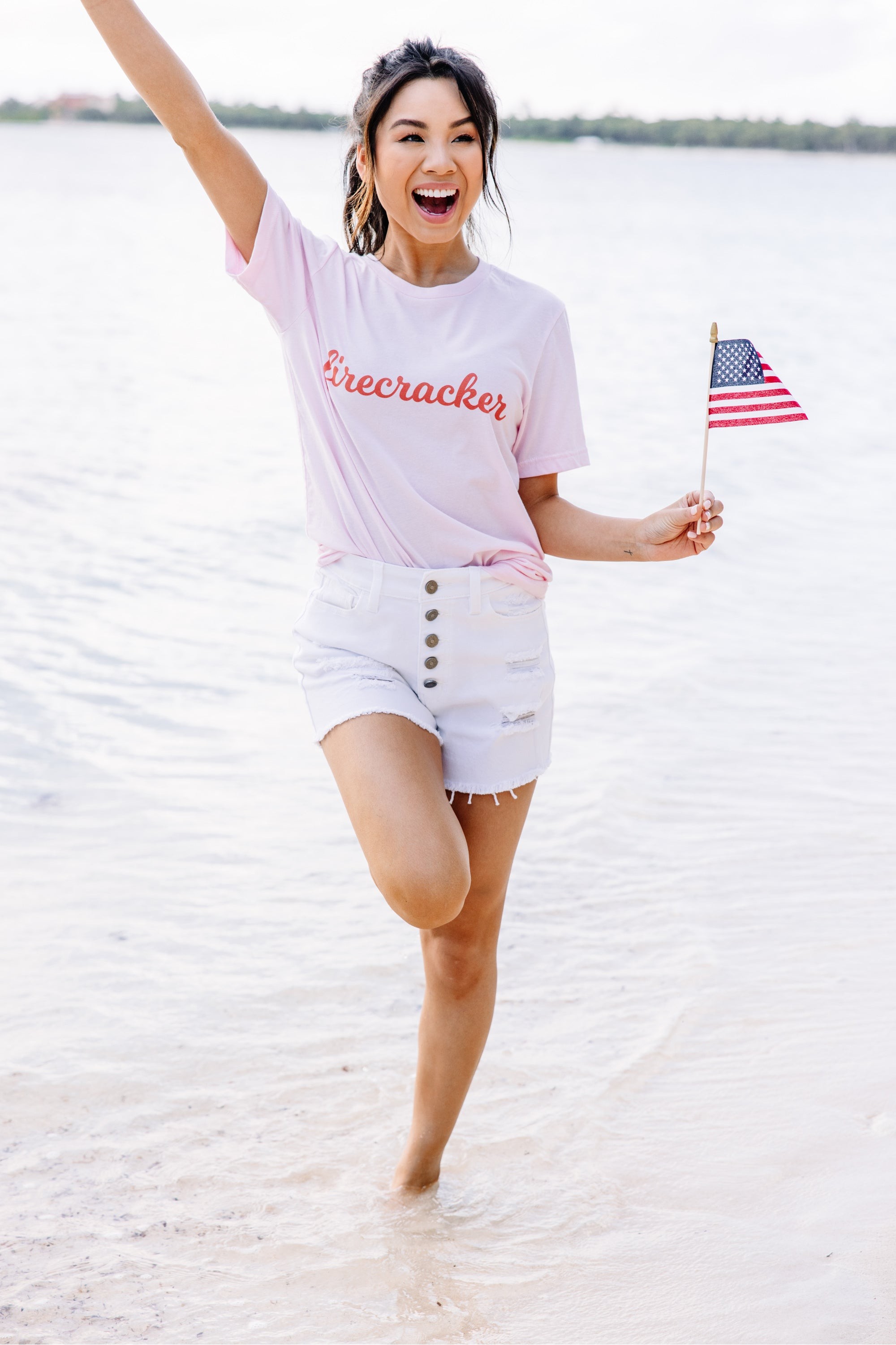 Such A Firecracker Baby Pink Graphic Tee