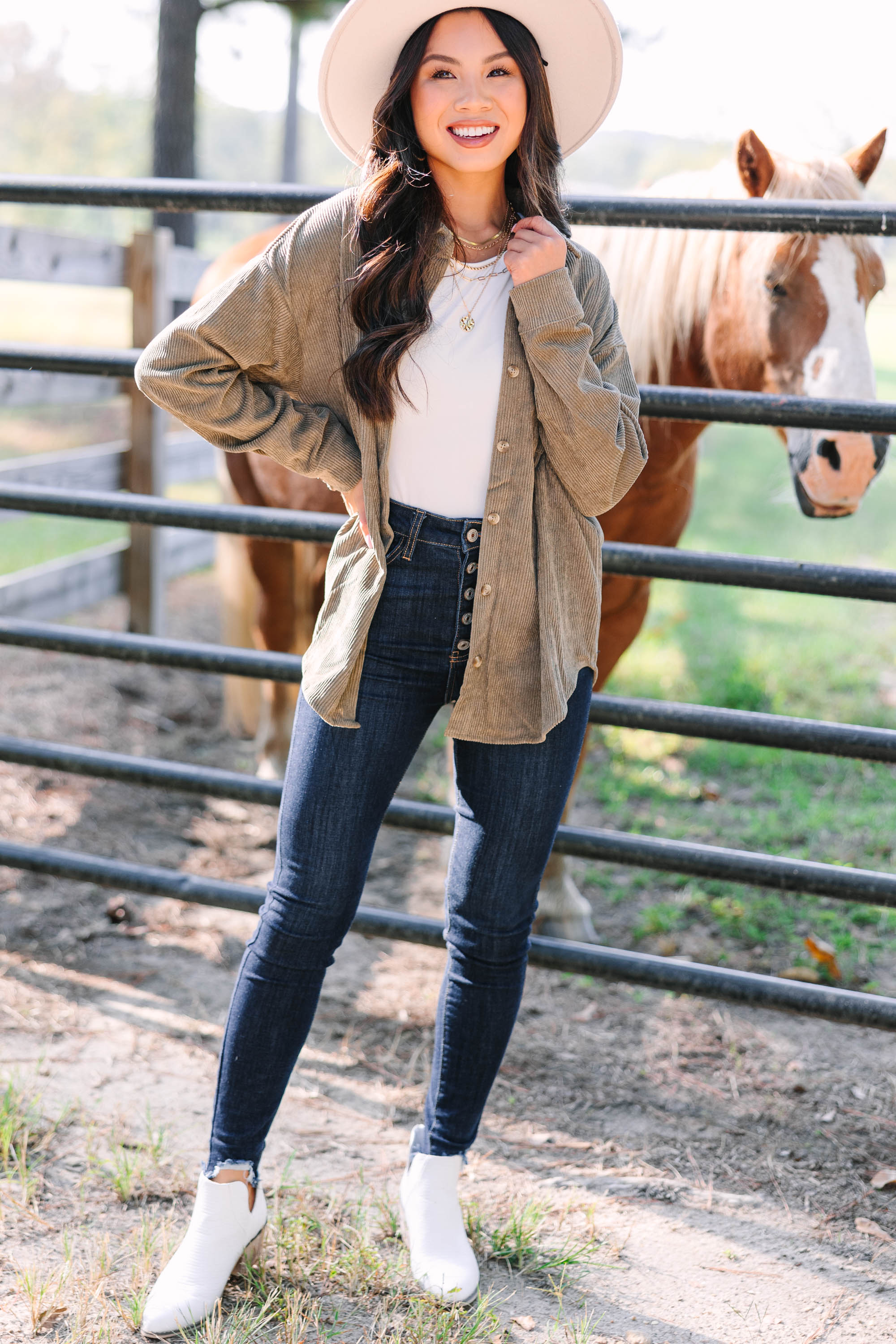 Feeling Your Best Olive Green Corduroy S...