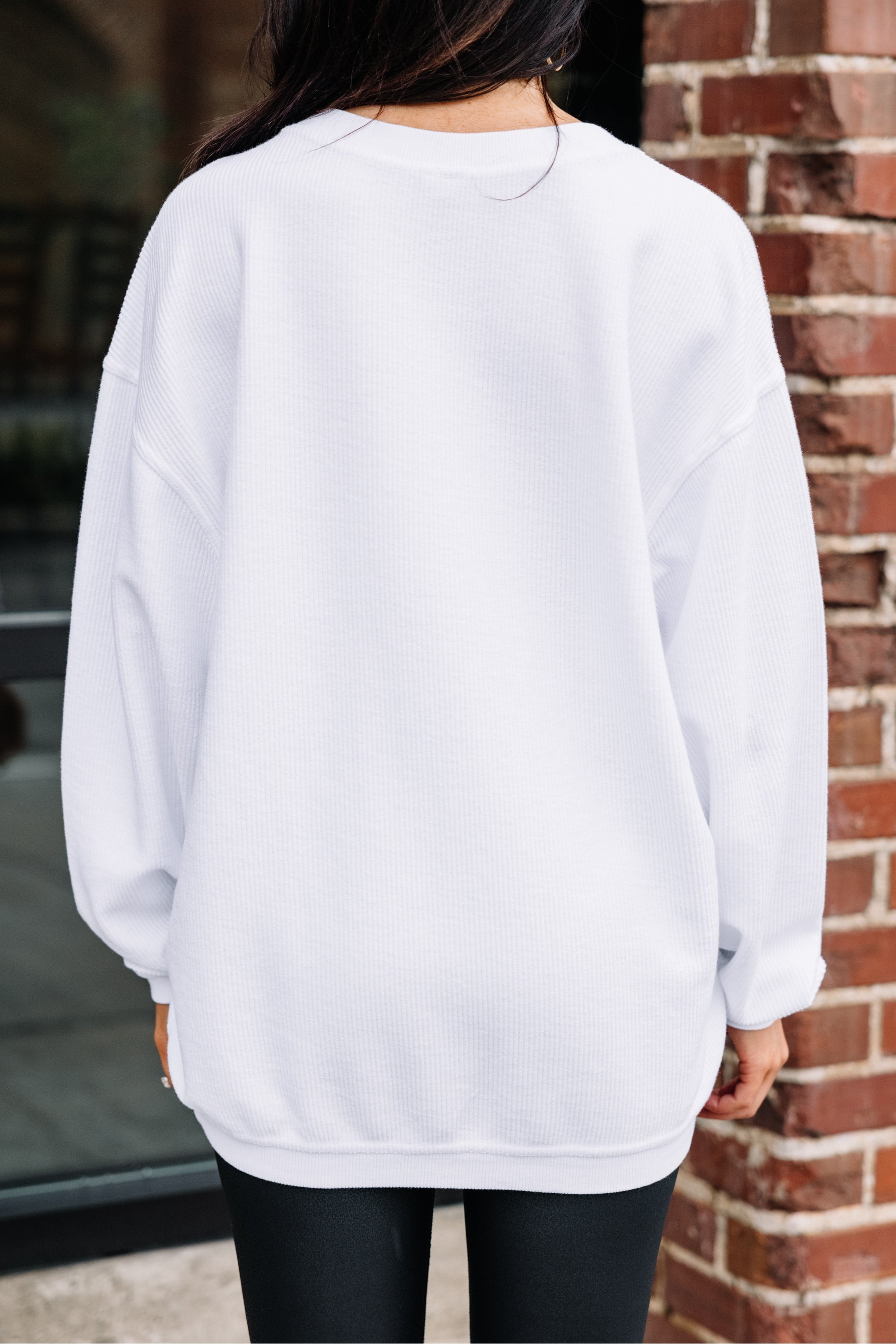 Cool Mom White Corded Graphic Sweatshirt