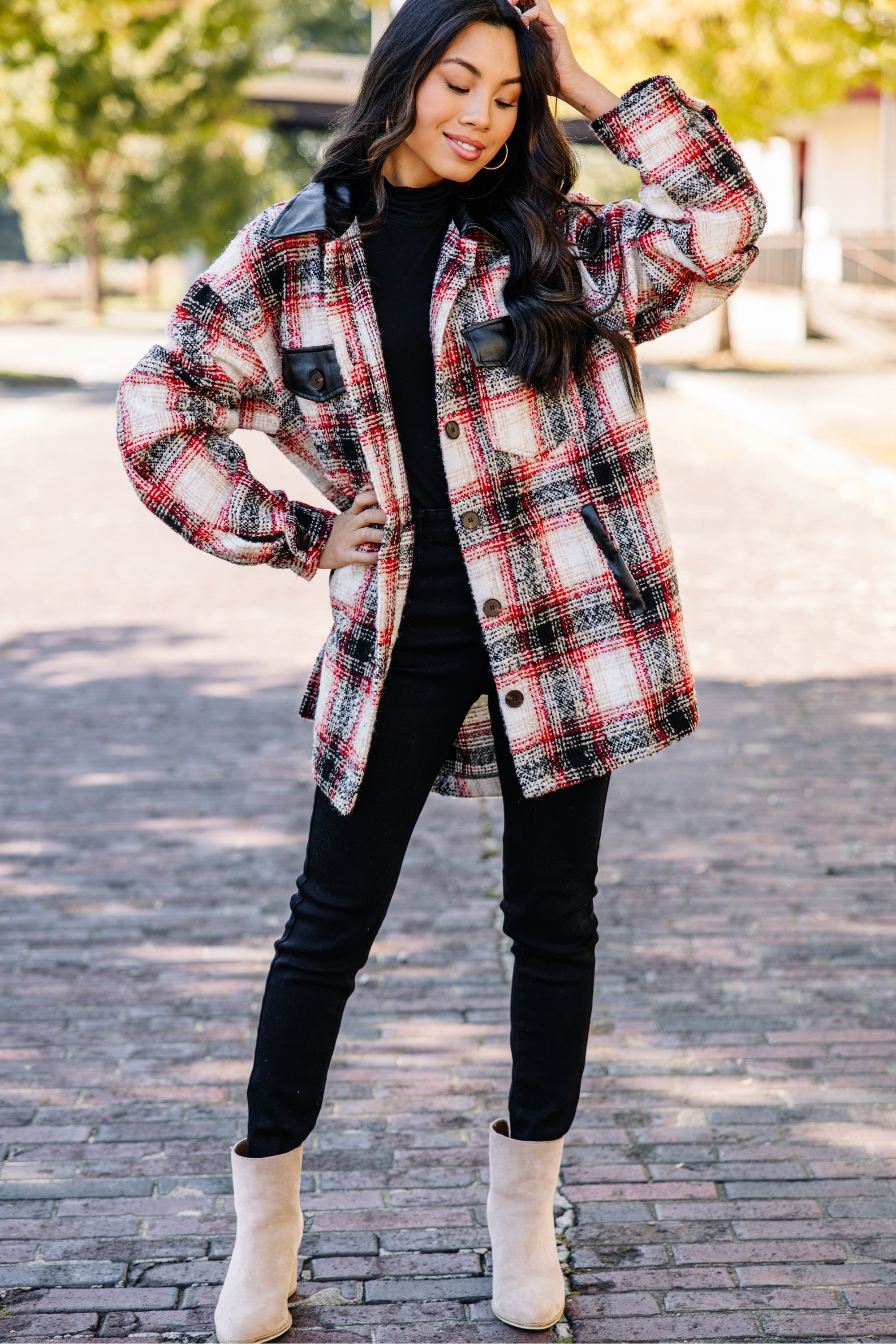 All The Options Red Plaid Shacket