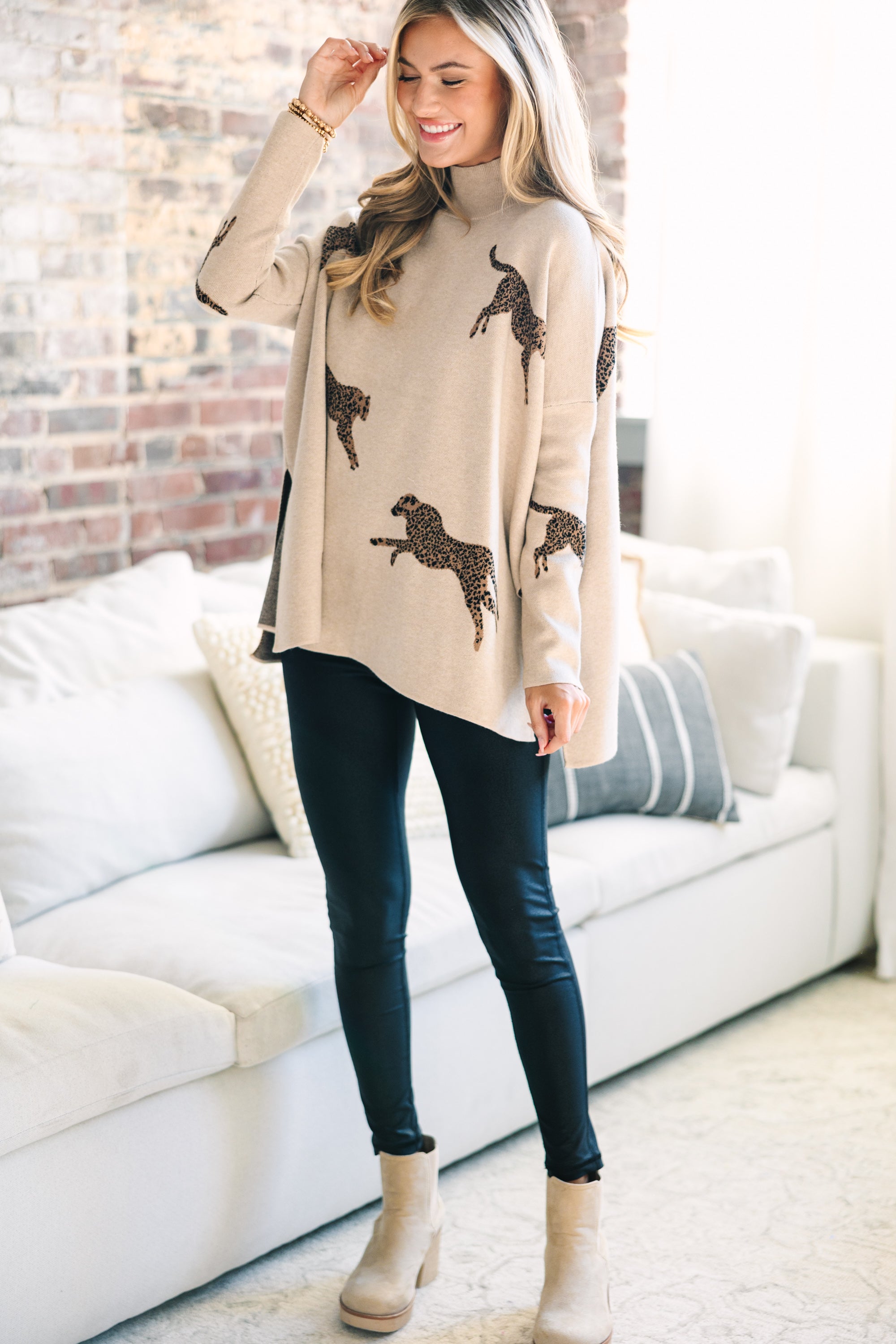 Quick Decisions Oatmeal Brown Cheetah Sw...