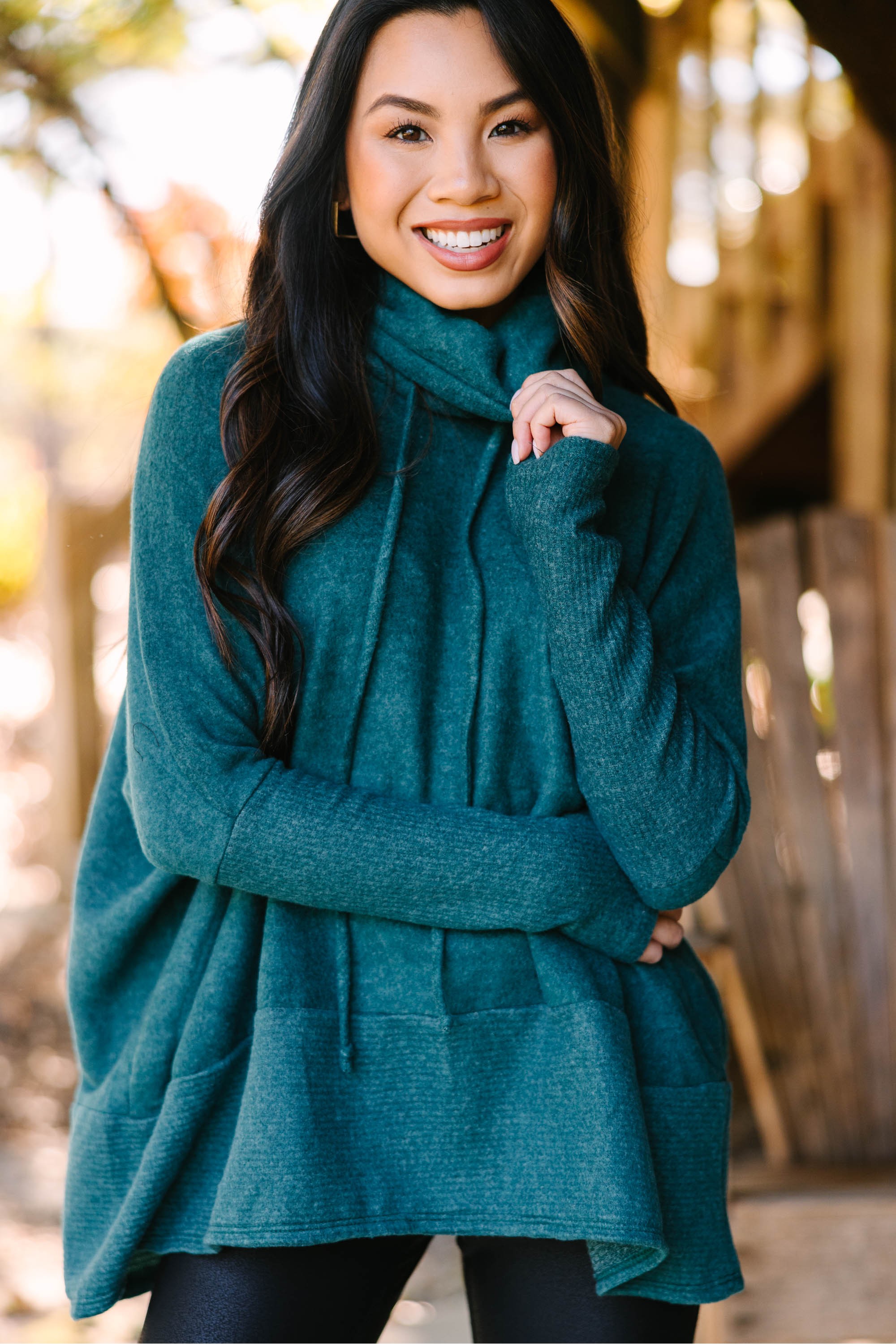 Realized Fun Hunter Green Turtleneck Tun...