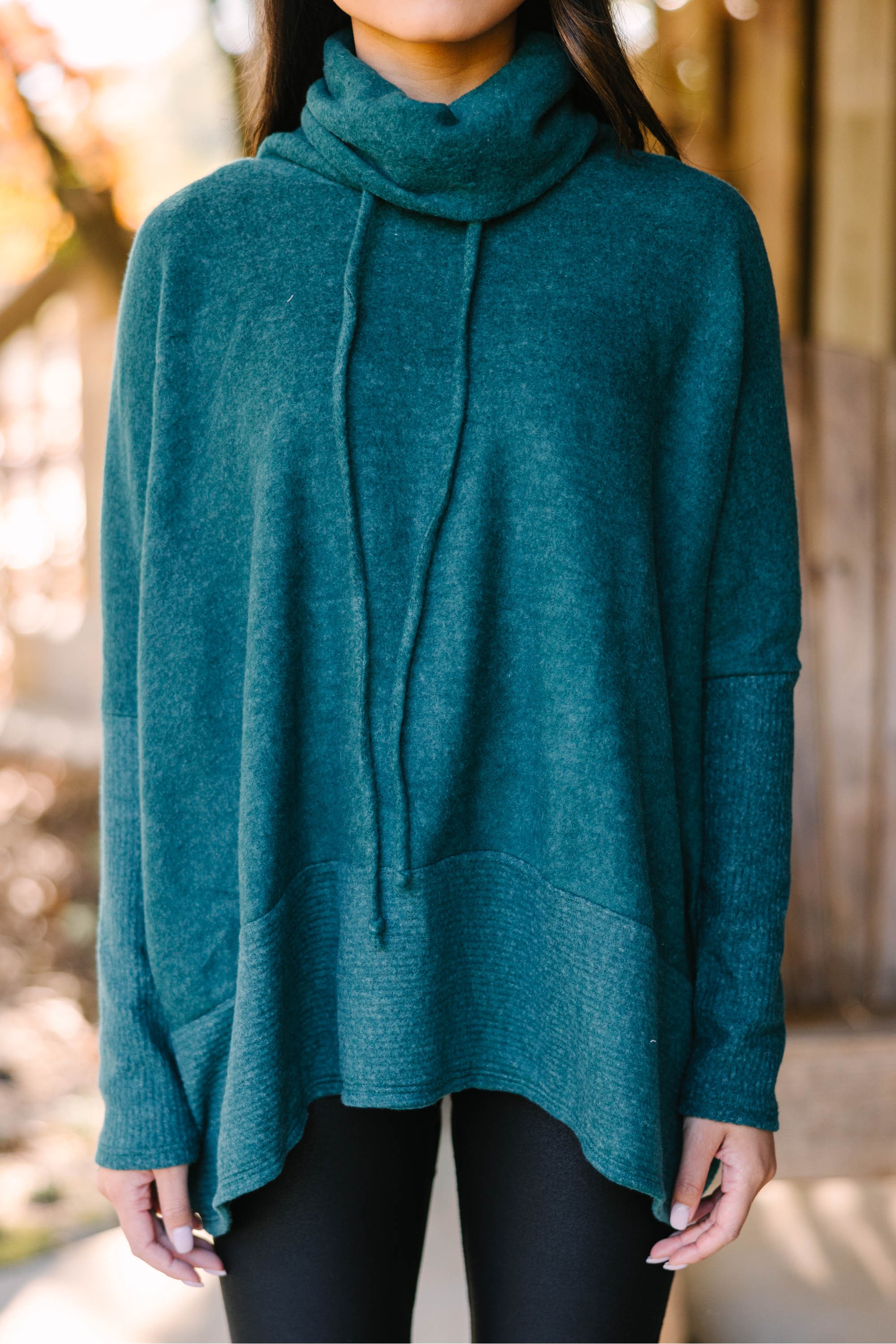 Realized Fun Hunter Green Turtleneck Tunic