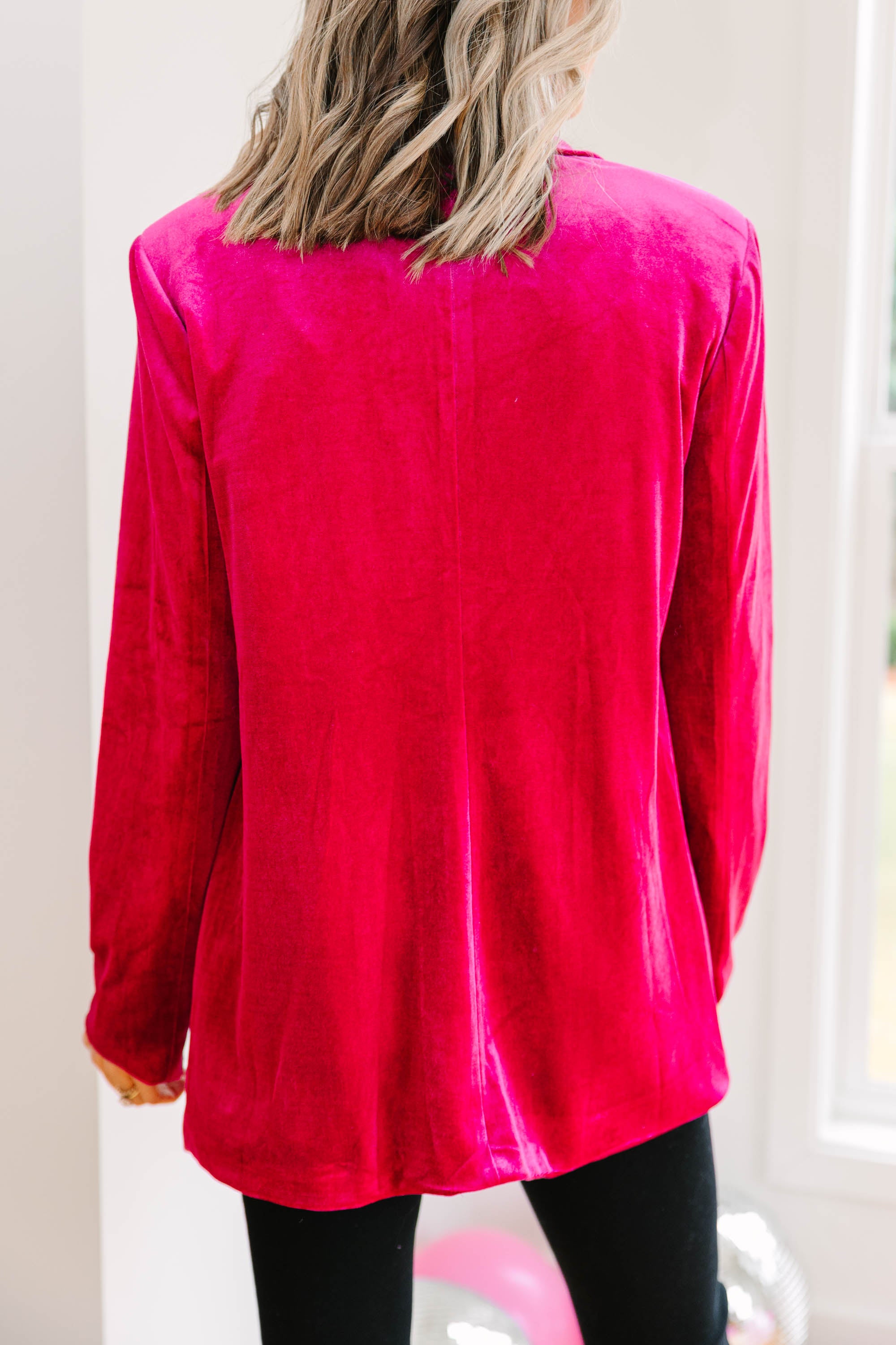 Always On My Mind Pink Velvet Blazer