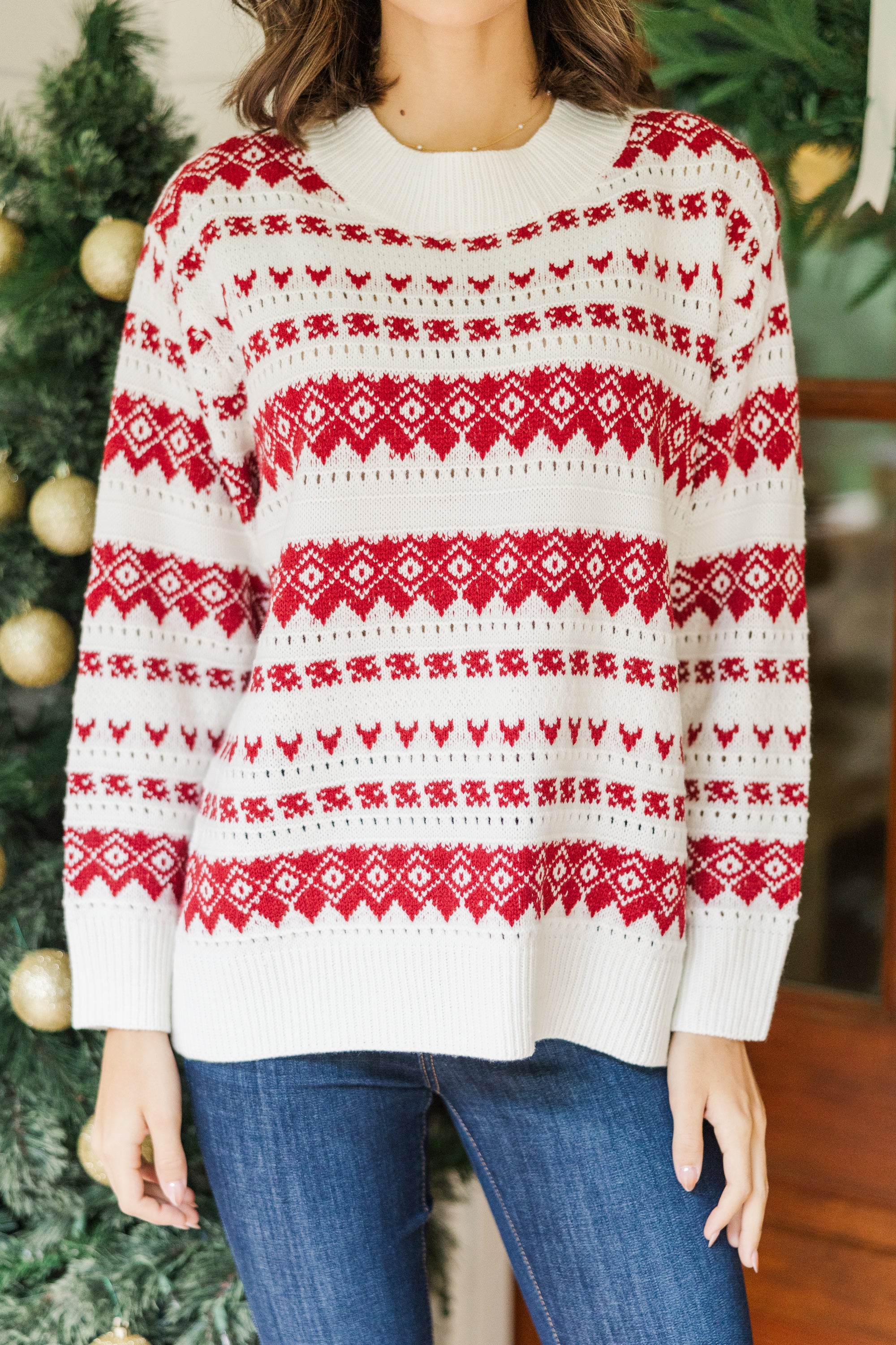 Holiday Happiness Ivory & Red Nordic...
