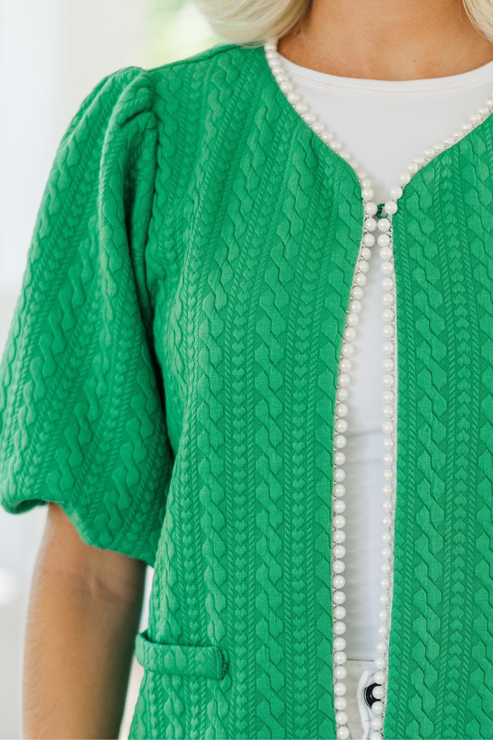 Best Of You Kelly Green Textured Cardigan