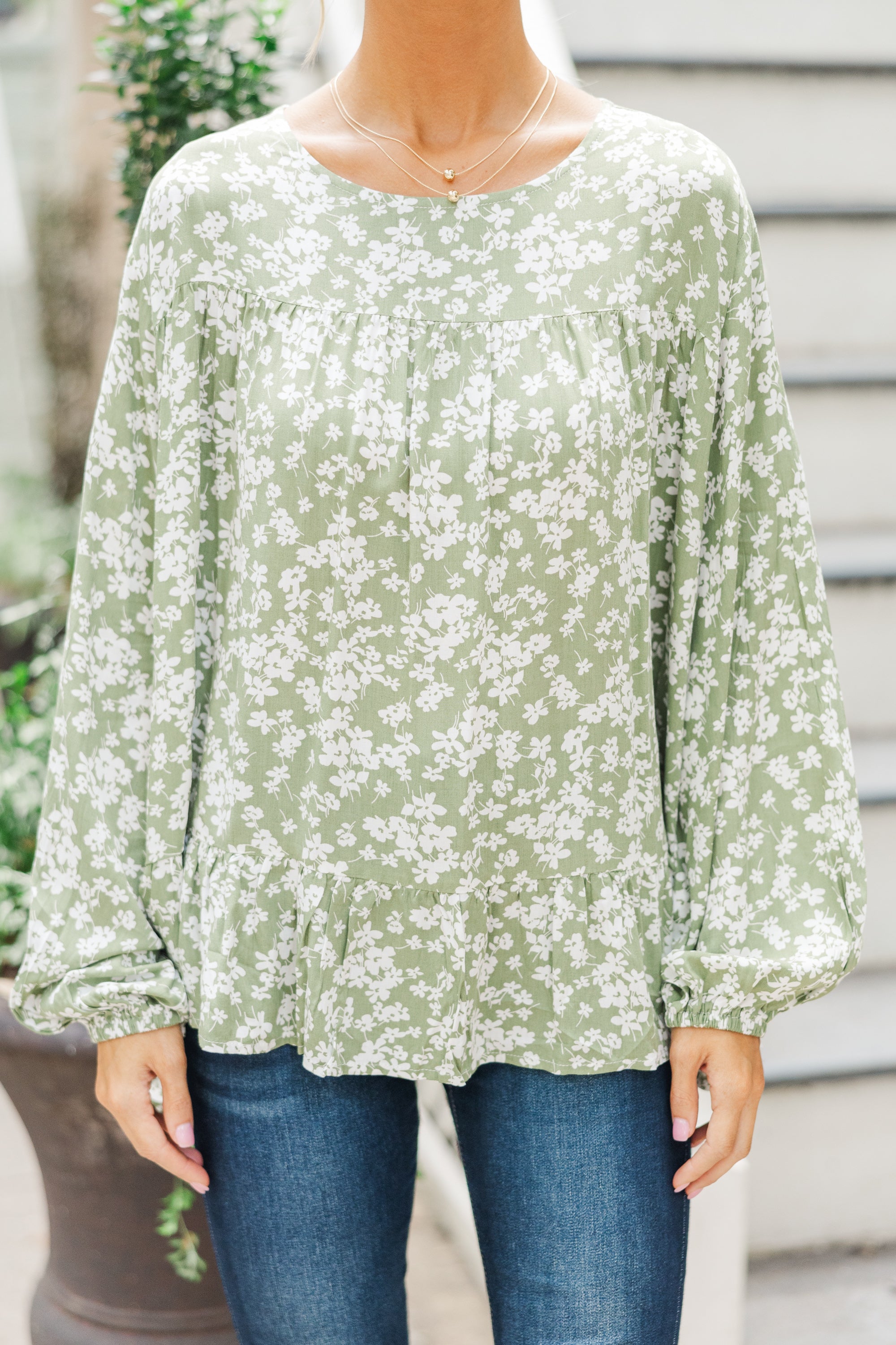 Feeling Blessed Olive Green Ditsy Floral...