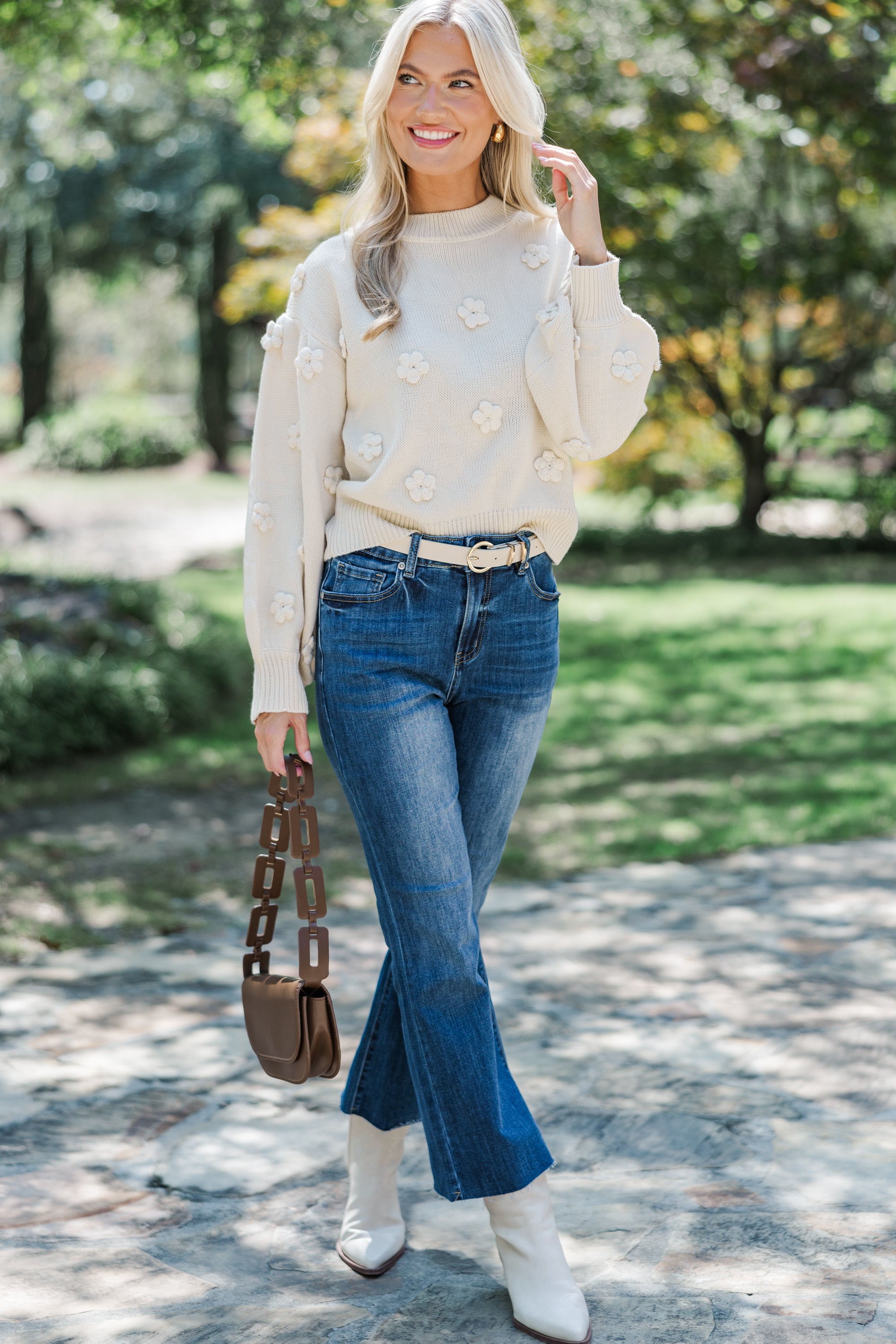 In Your Dream Cream Floral Embroidered S...