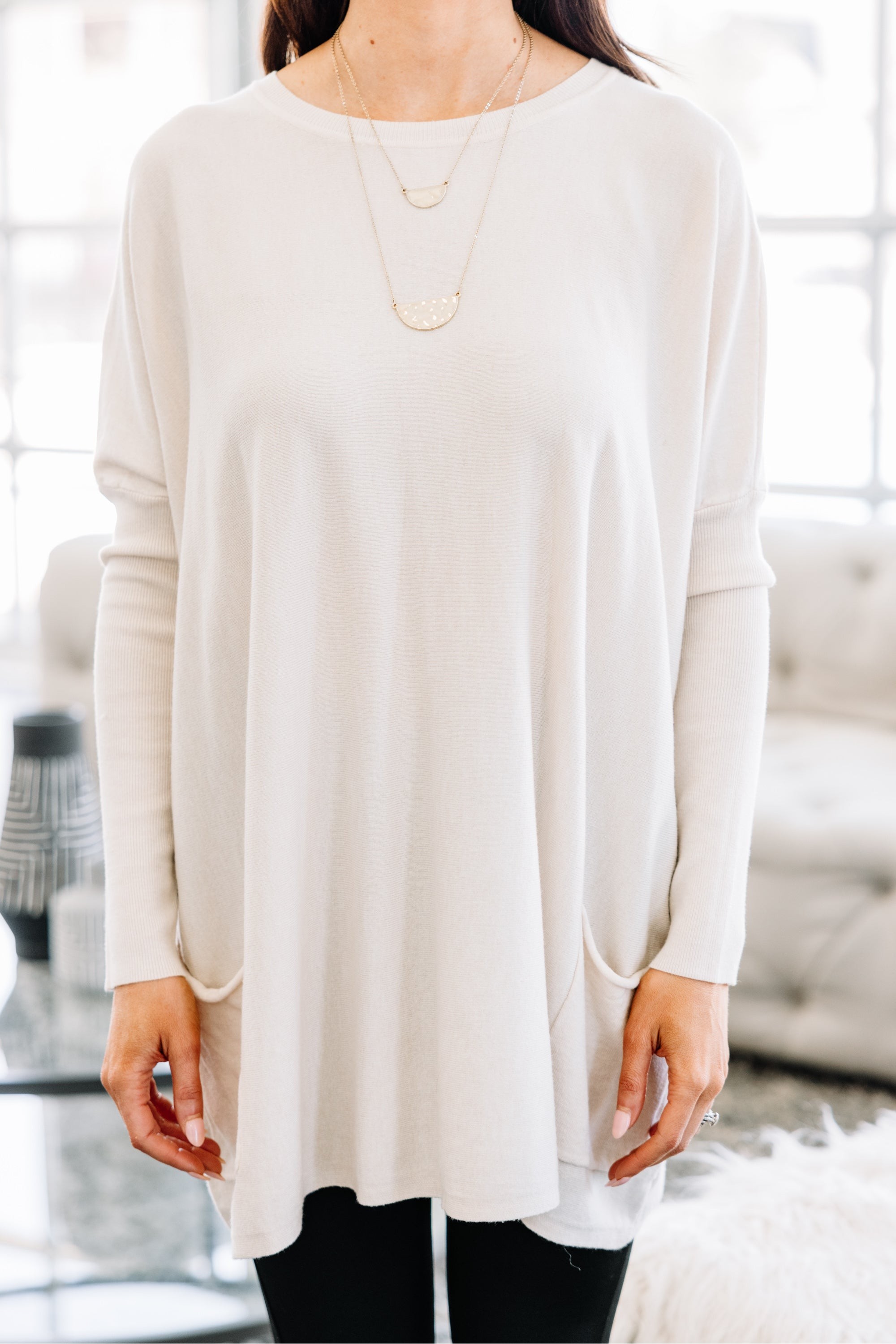 Loving My Life Oatmeal Pocket Tunic
