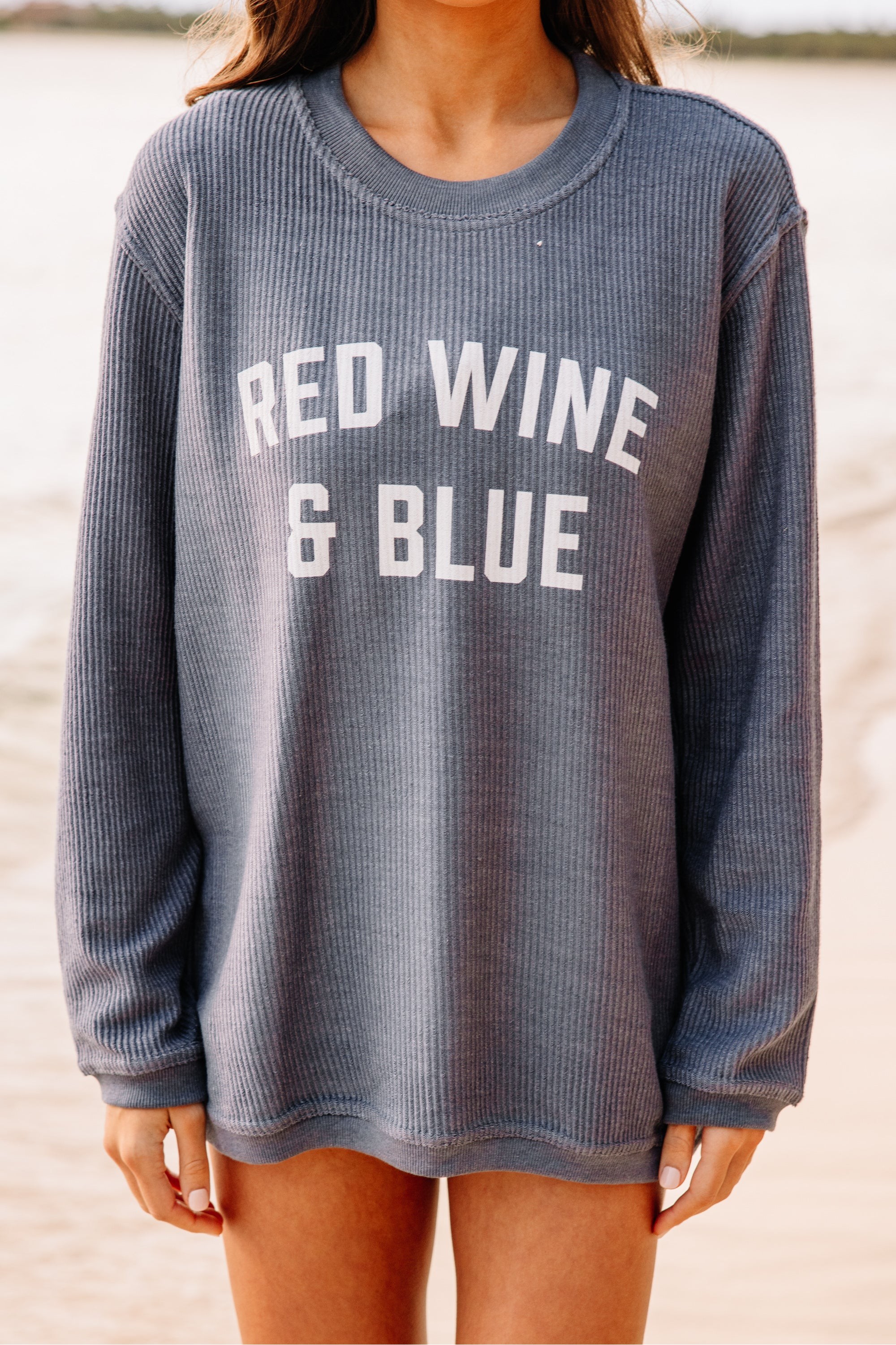 Red Wine and Blue Navy Blue Corded Graph...