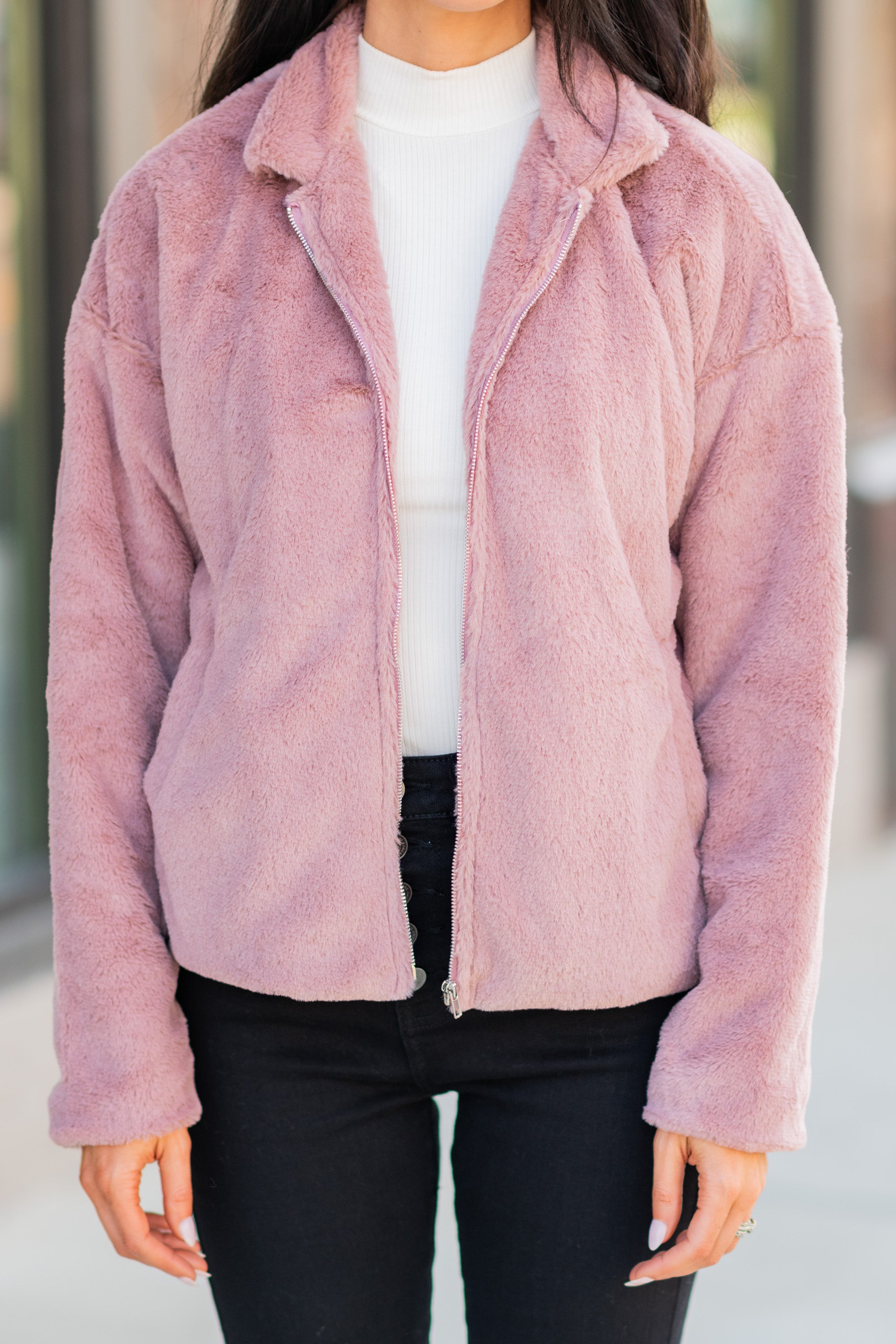 Just What You Need Mauve Pink Teddy Jacket