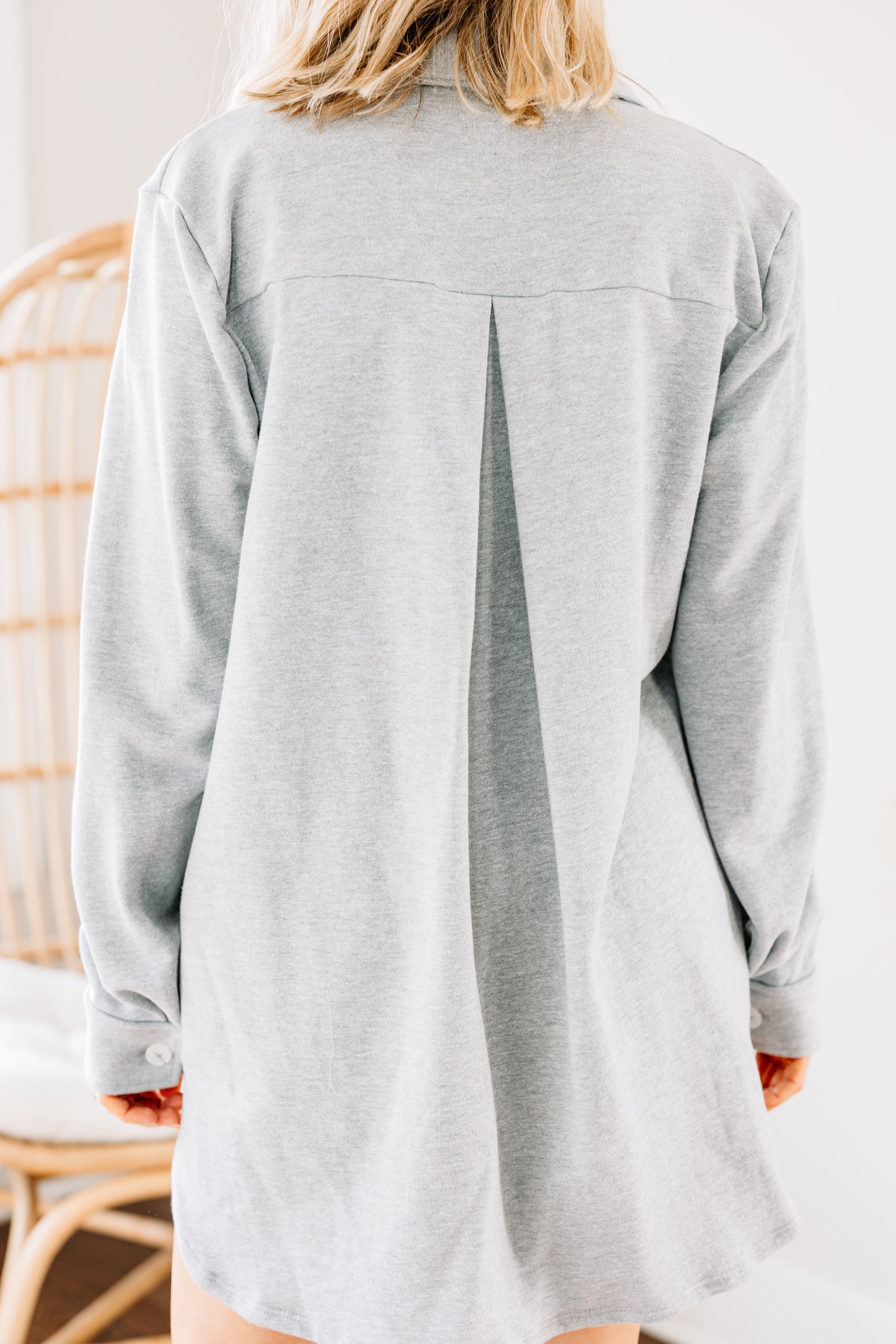 Everywhere You Go Charcoal Gray Shacket